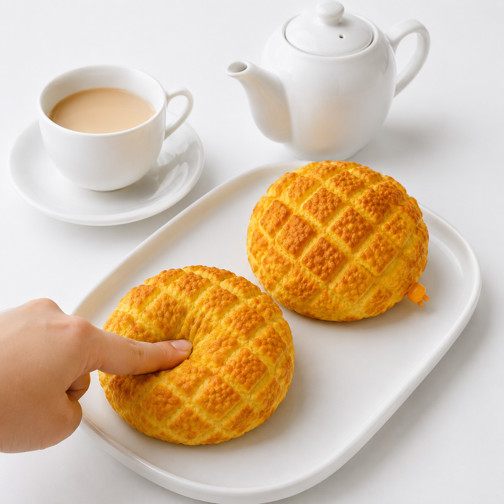 Crunchy Pineapple Bun Squishy – Satisfying Sensory Toy - 1-PIECE BOX