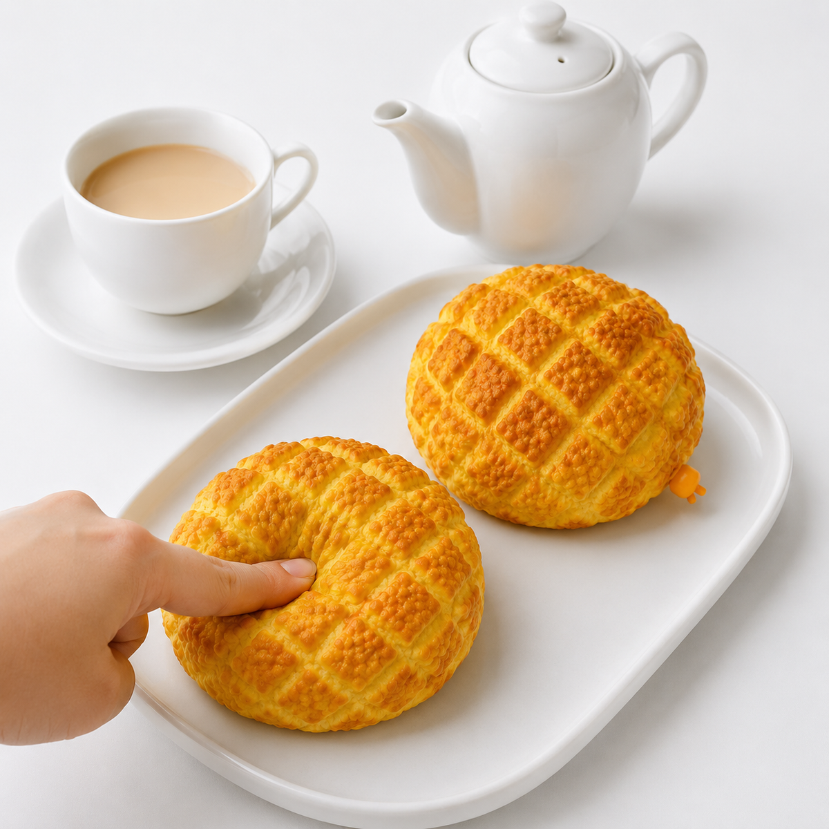 Crunchy Pineapple Bun Squishy – Satisfying Sensory Toy - 1-PIECE BOX