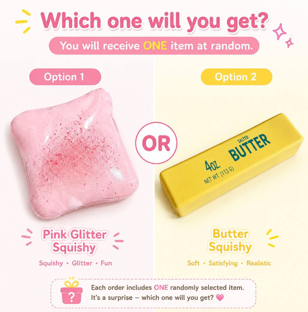 3-Piece Squishy Box – Rainbow Dumpling & Ice Cube & Butter or Toast Sensory Stress Relief Toy