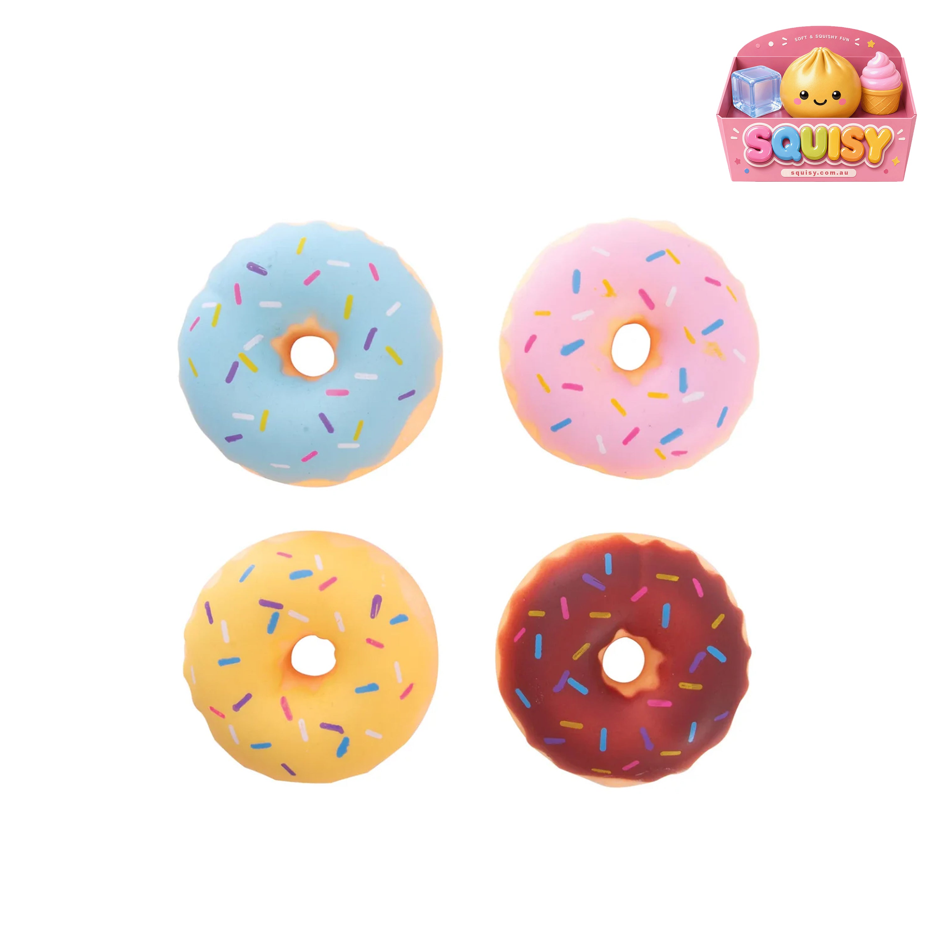 Soft Donut Squishy Sensory Stress Relief Toy - 1-PIECE BOX