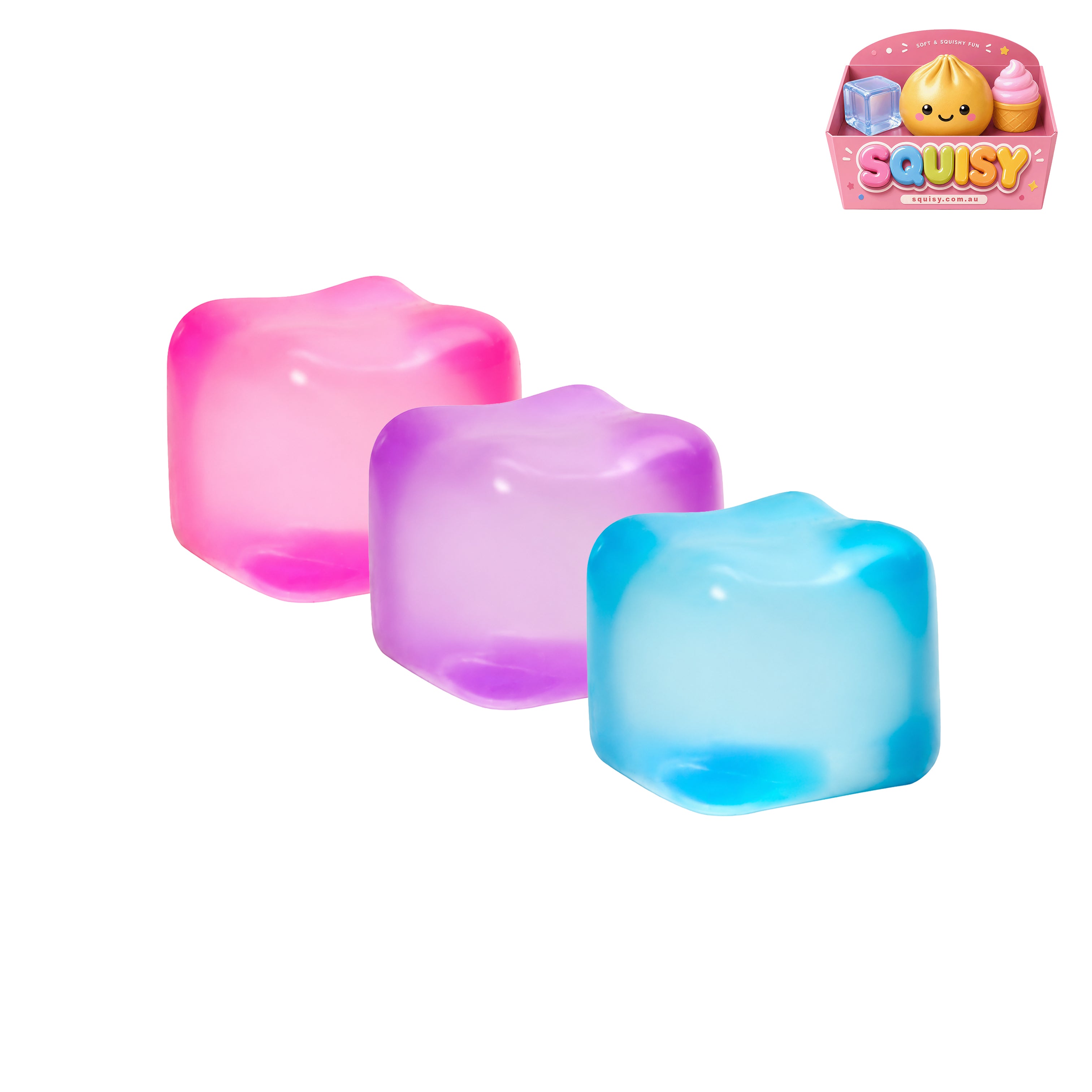 SQUISY Ice Cube Squishy Sensory Stress Relief Toy - 1-PIECE BOX