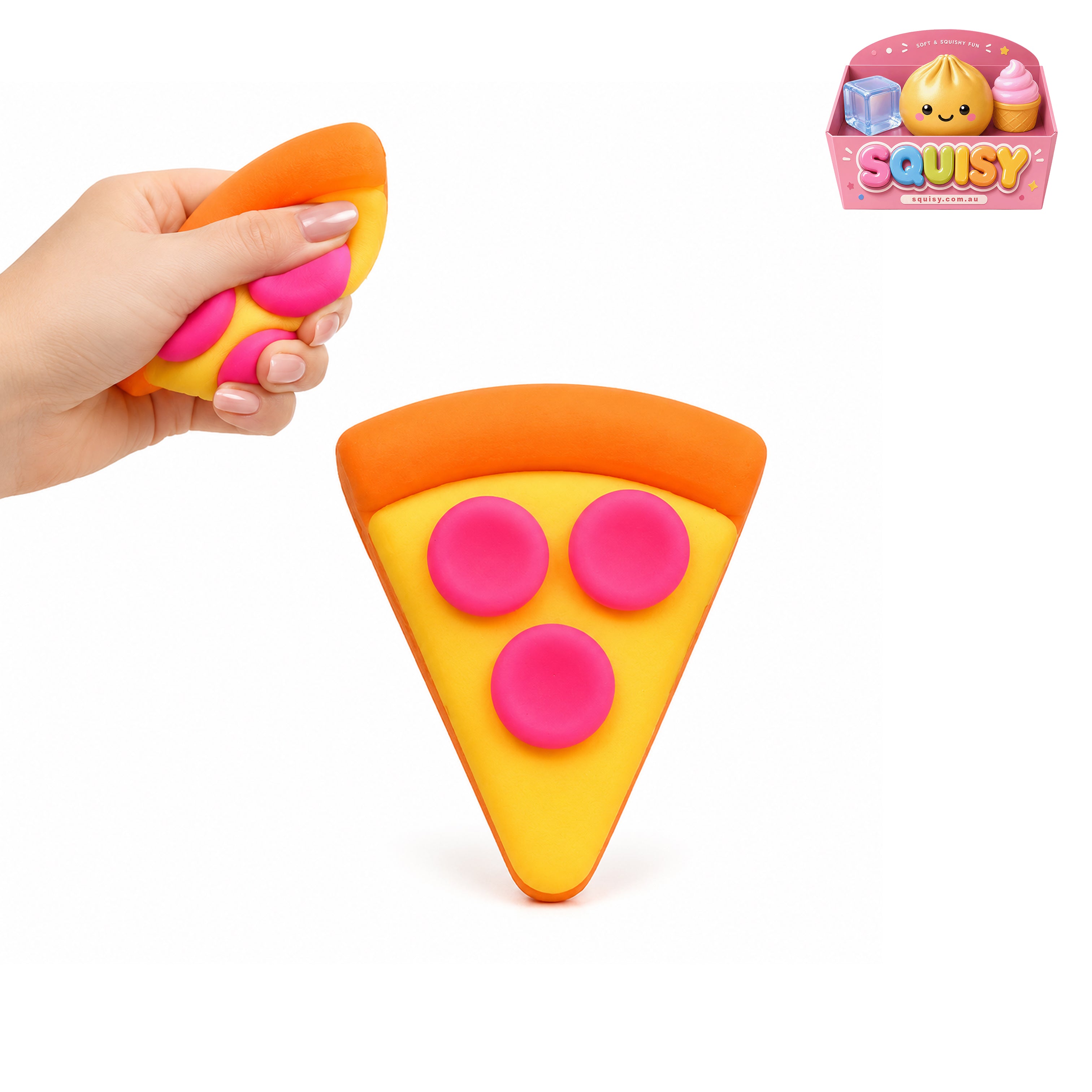 Cheesy Pizza Squishy Toy Soft Sensory Stress Relief Toy - 1-PIECE BOX